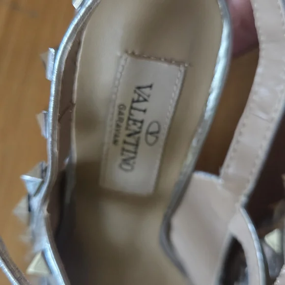 NWOT! Valentino Metallic Studded Heels - Picture 8 of 9